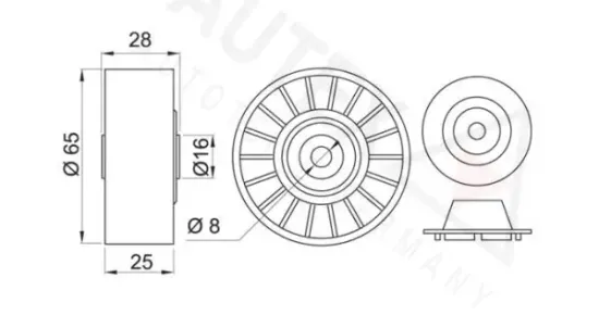 Umlenk-/Führungsrolle, Keilrippenriemen AUTEX 651076 Bild Umlenk-/Führungsrolle, Keilrippenriemen AUTEX 651076