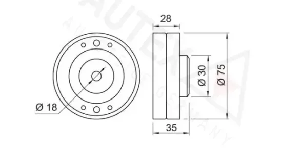 Umlenk-/Führungsrolle, Zahnriemen AUTEX 651109 Bild Umlenk-/Führungsrolle, Zahnriemen AUTEX 651109
