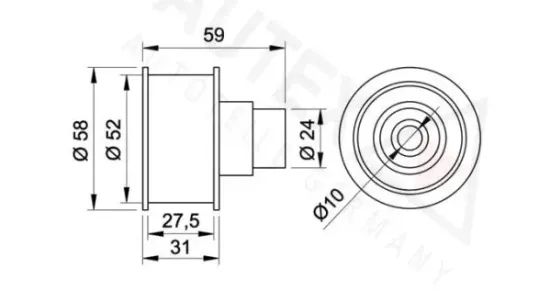 Umlenk-/Führungsrolle, Zahnriemen AUTEX 651445 Bild Umlenk-/Führungsrolle, Zahnriemen AUTEX 651445
