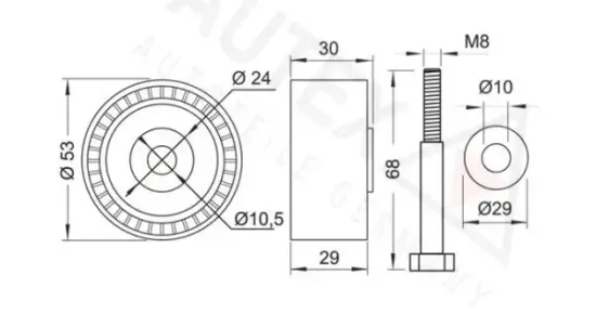 Umlenk-/Führungsrolle, Zahnriemen AUTEX 652127 Bild Umlenk-/Führungsrolle, Zahnriemen AUTEX 652127