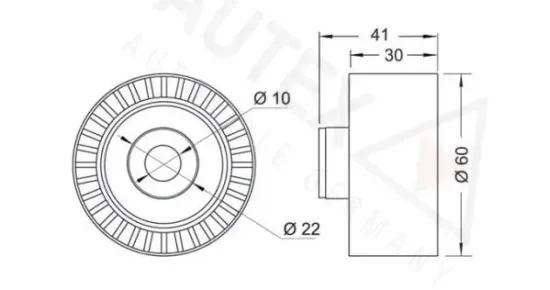 Umlenk-/Führungsrolle, Zahnriemen AUTEX 654089 Bild Umlenk-/Führungsrolle, Zahnriemen AUTEX 654089