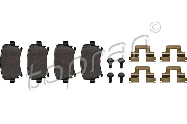 Bremsbelagsatz, Scheibenbremse Hinterachse TOPRAN 111 055