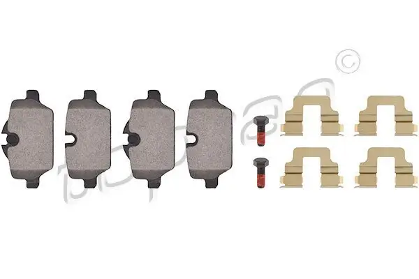 Bremsbelagsatz, Scheibenbremse Hinterachse TOPRAN 501 249