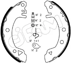 Bremsbackensatz Hinterachse CIFAM 153-112K Bild Bremsbackensatz Hinterachse CIFAM 153-112K