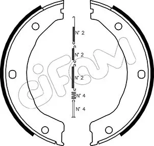 Bremsbackensatz, Feststellbremse Hinterachse CIFAM 153-145K Bild Bremsbackensatz, Feststellbremse Hinterachse CIFAM 153-145K