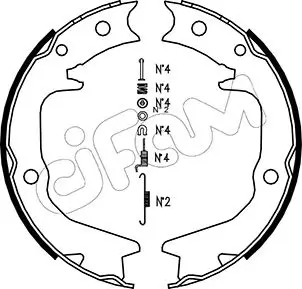 Bremsbackensatz, Feststellbremse Hinterachse CIFAM 153-265K Bild Bremsbackensatz, Feststellbremse Hinterachse CIFAM 153-265K