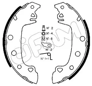 Bremsbackensatz Hinterachse CIFAM 153-340K Bild Bremsbackensatz Hinterachse CIFAM 153-340K