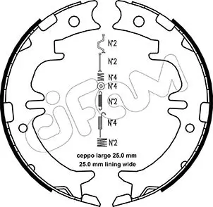 Bremsbackensatz, Feststellbremse Hinterachse CIFAM 153-439K Bild Bremsbackensatz, Feststellbremse Hinterachse CIFAM 153-439K