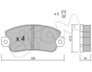 Bremsbelagsatz, Scheibenbremse Vorderachse CIFAM 822-033-1