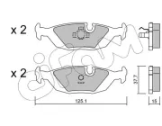 Bremsbelagsatz, Scheibenbremse Hinterachse CIFAM 822-070-0