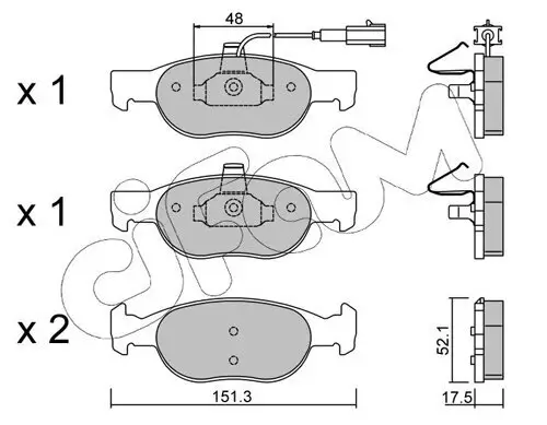 Bremsbelagsatz, Scheibenbremse Vorderachse CIFAM 822-079-0