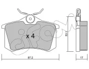 Bremsbelagsatz, Scheibenbremse Hinterachse CIFAM 822-100-1