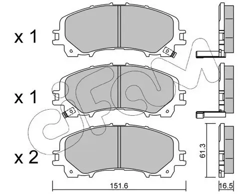 Bremsbelagsatz, Scheibenbremse Vorderachse CIFAM 822-1082-0 Bild Bremsbelagsatz, Scheibenbremse Vorderachse CIFAM 822-1082-0