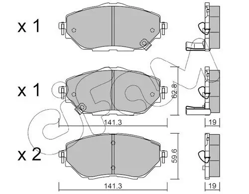 Bremsbelagsatz, Scheibenbremse Vorderachse CIFAM 822-1088-0 Bild Bremsbelagsatz, Scheibenbremse Vorderachse CIFAM 822-1088-0