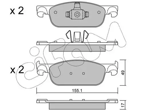 Bremsbelagsatz, Scheibenbremse Vorderachse CIFAM 822-1109-0 Bild Bremsbelagsatz, Scheibenbremse Vorderachse CIFAM 822-1109-0