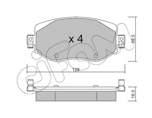 Bremsbelagsatz, Scheibenbremse Vorderachse CIFAM 822-1110-0 Bild Bremsbelagsatz, Scheibenbremse Vorderachse CIFAM 822-1110-0