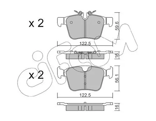 Bremsbelagsatz, Scheibenbremse Hinterachse CIFAM 822-1122-0