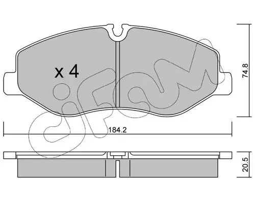 Bremsbelagsatz, Scheibenbremse Vorderachse CIFAM 822-1139-0 Bild Bremsbelagsatz, Scheibenbremse Vorderachse CIFAM 822-1139-0