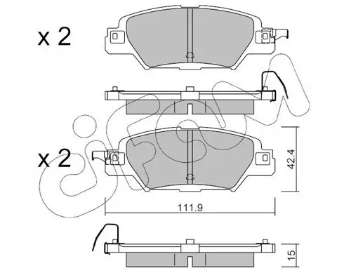 Bremsbelagsatz, Scheibenbremse Hinterachse CIFAM 822-1158-0 Bild Bremsbelagsatz, Scheibenbremse Hinterachse CIFAM 822-1158-0