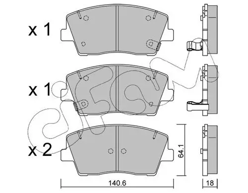 Bremsbelagsatz, Scheibenbremse Vorderachse CIFAM 822-1168-0