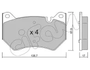 Bremsbelagsatz, Scheibenbremse CIFAM 822-1170-0