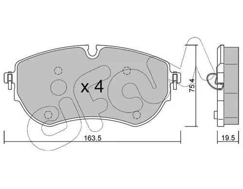 Bremsbelagsatz, Scheibenbremse Vorderachse CIFAM 822-1172-0 Bild Bremsbelagsatz, Scheibenbremse Vorderachse CIFAM 822-1172-0