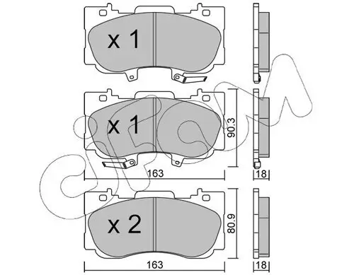 Bremsbelagsatz, Scheibenbremse Vorderachse CIFAM 822-1183-0