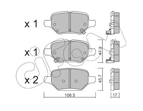 Bremsbelagsatz, Scheibenbremse Hinterachse CIFAM 822-1213-0