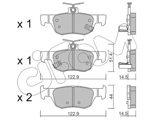 Bremsbelagsatz, Scheibenbremse Hinterachse CIFAM 822-1226-0
