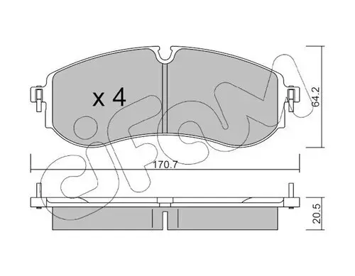 Bremsbelagsatz, Scheibenbremse Hinterachse CIFAM 822-1263-0 Bild Bremsbelagsatz, Scheibenbremse Hinterachse CIFAM 822-1263-0