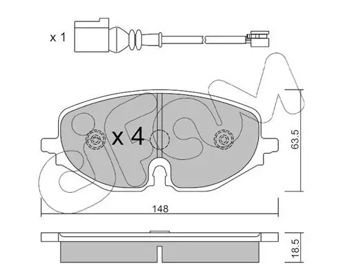 Bremsbelagsatz, Scheibenbremse CIFAM 822-1280-0