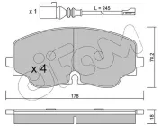 Bremsbelagsatz, Scheibenbremse Vorderachse CIFAM 822-1316-0