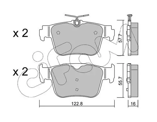 Bremsbelagsatz, Scheibenbremse Hinterachse CIFAM 822-1317-0