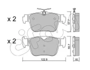 Bremsbelagsatz, Scheibenbremse Hinterachse CIFAM 822-1317-0