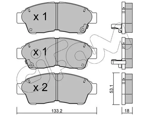 Bremsbelagsatz, Scheibenbremse Vorderachse CIFAM 822-149-0 Bild Bremsbelagsatz, Scheibenbremse Vorderachse CIFAM 822-149-0