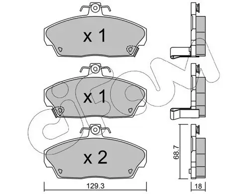 Bremsbelagsatz, Scheibenbremse Vorderachse CIFAM 822-174-0 Bild Bremsbelagsatz, Scheibenbremse Vorderachse CIFAM 822-174-0