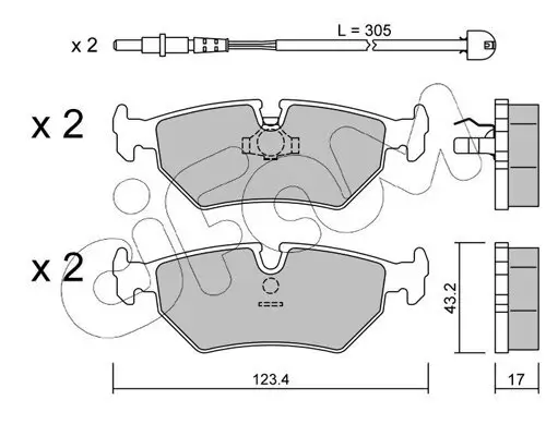 Bremsbelagsatz, Scheibenbremse Hinterachse CIFAM 822-178-1K Bild Bremsbelagsatz, Scheibenbremse Hinterachse CIFAM 822-178-1K