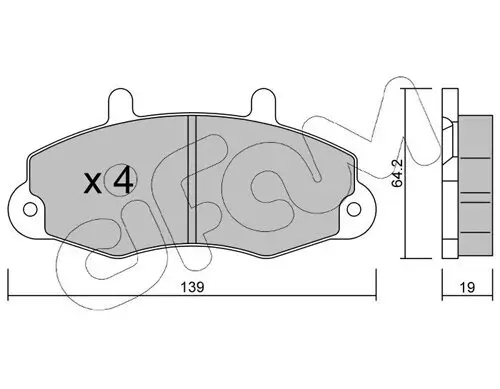 Bremsbelagsatz, Scheibenbremse Vorderachse CIFAM 822-194-0 Bild Bremsbelagsatz, Scheibenbremse Vorderachse CIFAM 822-194-0
