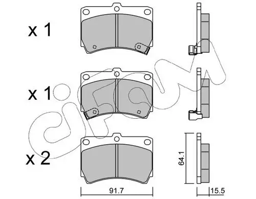 Bremsbelagsatz, Scheibenbremse Vorderachse CIFAM 822-196-0 Bild Bremsbelagsatz, Scheibenbremse Vorderachse CIFAM 822-196-0