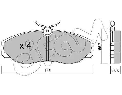 Bremsbelagsatz, Scheibenbremse Vorderachse CIFAM 822-198-0 Bild Bremsbelagsatz, Scheibenbremse Vorderachse CIFAM 822-198-0