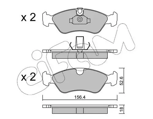 Bremsbelagsatz, Scheibenbremse Vorderachse CIFAM 822-208-0 Bild Bremsbelagsatz, Scheibenbremse Vorderachse CIFAM 822-208-0