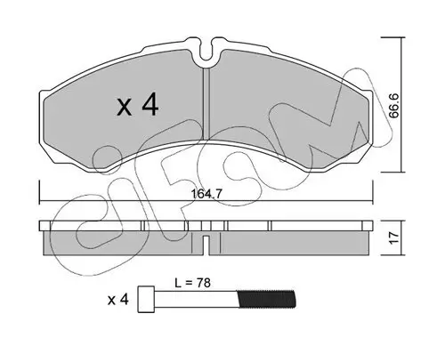Bremsbelagsatz, Scheibenbremse Vorderachse CIFAM 822-212-3