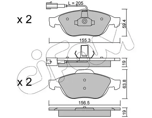 Bremsbelagsatz, Scheibenbremse Vorderachse CIFAM 822-220-0 Bild Bremsbelagsatz, Scheibenbremse Vorderachse CIFAM 822-220-0