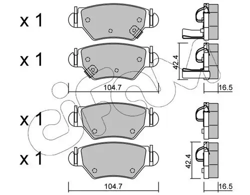 Bremsbelagsatz, Scheibenbremse Hinterachse CIFAM 822-259-0 Bild Bremsbelagsatz, Scheibenbremse Hinterachse CIFAM 822-259-0
