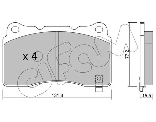 Bremsbelagsatz, Scheibenbremse Vorderachse CIFAM 822-288-8 Bild Bremsbelagsatz, Scheibenbremse Vorderachse CIFAM 822-288-8