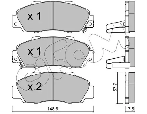 Bremsbelagsatz, Scheibenbremse Vorderachse CIFAM 822-298-0 Bild Bremsbelagsatz, Scheibenbremse Vorderachse CIFAM 822-298-0