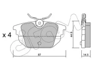 Bremsbelagsatz, Scheibenbremse Hinterachse CIFAM 822-299-0