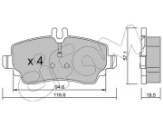 Bremsbelagsatz, Scheibenbremse Vorderachse CIFAM 822-310-1