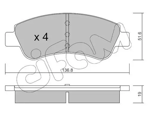 Bremsbelagsatz, Scheibenbremse Vorderachse CIFAM 822-327-0 Bild Bremsbelagsatz, Scheibenbremse Vorderachse CIFAM 822-327-0