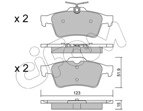 Bremsbelagsatz, Scheibenbremse Hinterachse CIFAM 822-337-3 Bild Bremsbelagsatz, Scheibenbremse Hinterachse CIFAM 822-337-3